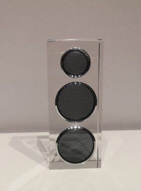 现代轻奢水晶复古收音机功放音响摆件酒店样板间客厅玄关创意装饰