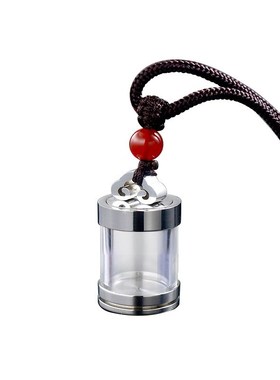 新非遗钛钢d空心吊坠可打开放朱砂挂件水晶吊坠嘎乌瓶DIY配件