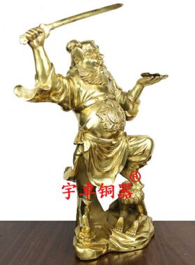 宇卓铜器纯铜钟馗黄铜钟馗工艺品钟馗铜像人物摆件