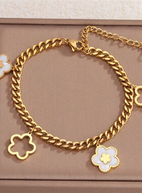 欧美跨境爆款钛钢手链韩版时尚ins潮红K钛钢不掉色手链女手饰