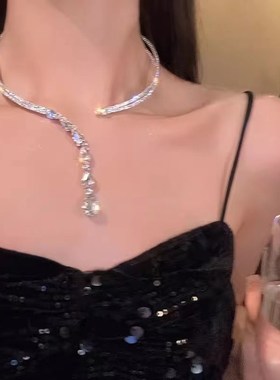 矜贵千金~闪钻流苏chokuer发箍项链两戴轻奢小众高级感项圈颈链女