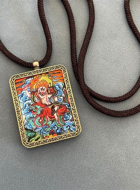 唐卡  黄财神唐卡吊坠厂家批A发景区夜市地摊招财配饰纪念品代发