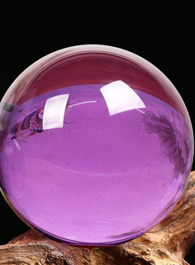 紫色水晶球摆件玻璃圆球办公室z客厅家居装饰品可旋转女孩生日礼