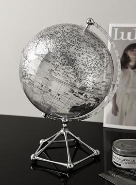 透明地球仪摆件轻奢高档现代家居客厅酒柜电视柜办公室书柜装饰品