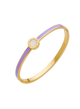 跨境热销新d款不锈钢珐琅手饰 厂家时尚简约彩色滴胶钛钢手镯