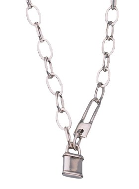 欧美时尚复古h潮酷锁头创意项链女冷淡风气质粗链短款设计个性饰