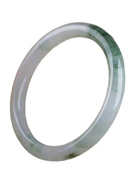 厂家天然金丝玉雪翠圆条手镯玉石宽条天山翠手X镯翡翠色玉镯