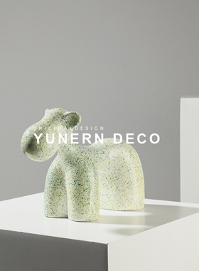 欧式高级感卡通小狗动物摆件儿童房小绵羊装饰品家居软装饰品摆设