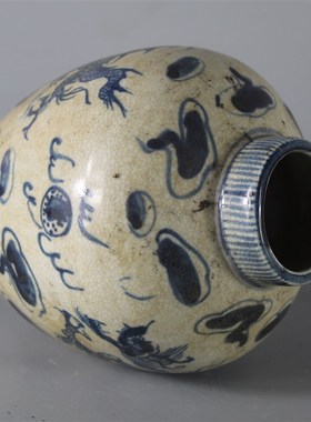 清康熙青花云龙纹罐坛手绘仿古老货包老瓷器家居摆件古董古玩收藏