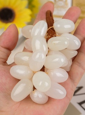 巴基斯坦玉石葡萄摆件家居酒柜装饰F品新家乔迁礼品招财摆件收藏