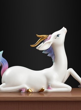 高档陶瓷七彩小灵鹿摆件客厅酒柜电视柜桌面摆放朋友送礼一鹿有你