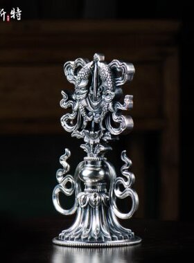 欧斯特 八吉祥摆件 西藏家用客厅99银八吉祥合集吉祥八宝总集摆件