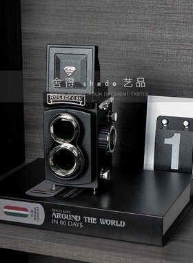 现代极简样板房书房书柜桌客厅酒柜餐边柜收纳柜软装饰品陈列摆件