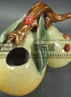 石湾公仔陶瓷花瓶创意家居客厅博古架电视柜饰品摆件植物工艺礼品