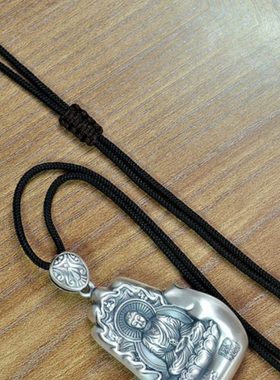 999纯足银八大守护神银十二生肖观音佛吊坠男女项链本命年狗