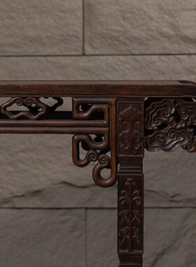 清代红木拱璧纹书卷式琴桌明清古典家具收藏老红木玄关桌条桌摆件