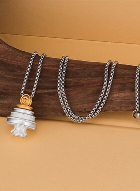 藏式民族风铜鎏金鎏银材质曼扎B嘎乌盒吊坠可打开唐卡盒吊坠挂件