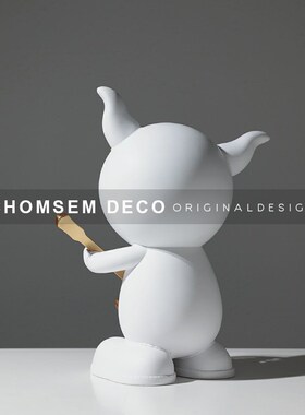 从上卡通创意公仔摇滚猫r样板房间摆件卧室书房客厅电视柜玄关装