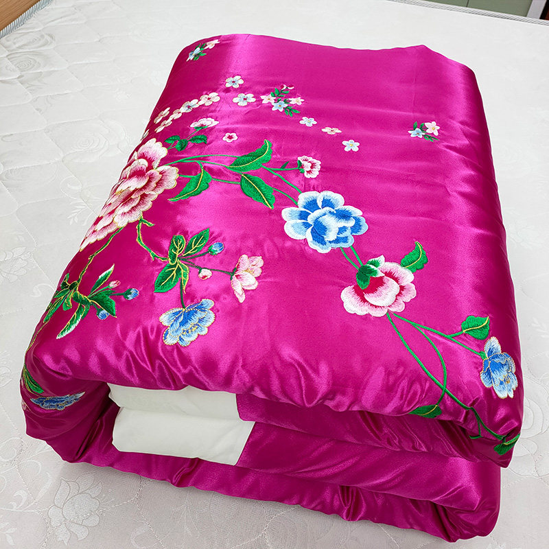 纯手工棉花被丝绸结婚被子新婚庆喜被陪嫁红色冬被春秋棉被芯定做,淘宝优惠券,粉丝福利购,淘宝优惠卷