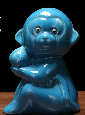 洛阳陶瓷猴子摆件生肖猴摆件猴子客厅摆件猴子摆件礼品生肖摆件