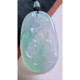 Burmese natural A-grade jade and jade, Laokeng finely carved ice species, hand-carved green Guanyin pendant
