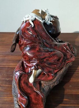 石湾公仔陶瓷醉葫芦仙罗汉摆件中式家居门客厅会所酒厂老翁庞毅豪