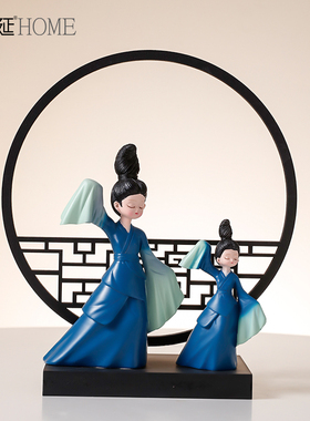 创意只此青绿腰仕女摆件家u居艺术古风装饰小摆设搬家乔迁新居礼