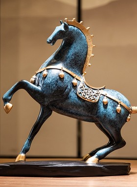 办公室摆件领导j马到成功新中式家居酒柜装饰品创意高档老板桌工