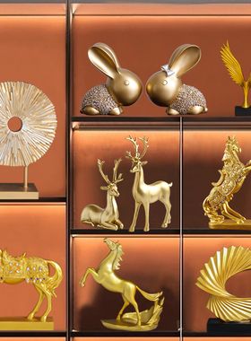 现代高档轻c奢酒柜装饰品摆件家居客厅玄关电视柜办公室桌面工艺