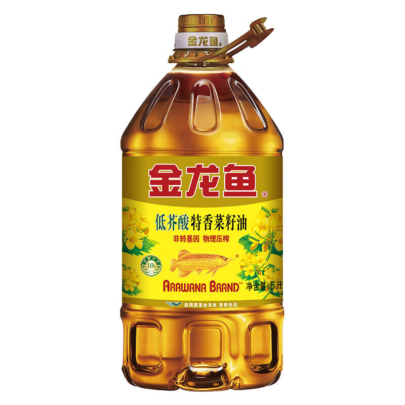 金龙鱼低芥酸特香菜籽油非转基因压榨菜籽油5L家用厨房炒菜食用油,淘宝优惠券,粉丝福利购,淘宝优惠卷