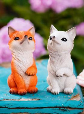 创意九尾狐树脂摆件猴尾柱多肉植物仙人柱花盆景观花园微景观装饰