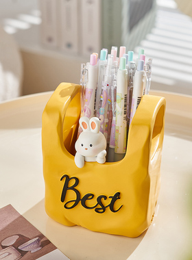 卡通动物笔筒摆件创意可爱书w房桌面大容量文具收纳盒女孩生日礼