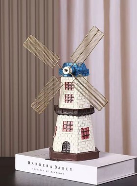 复古荷兰风车摆件酒柜装饰品创意客厅家居玄关小摆设桌Z面手工艺