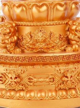 手摇转金简底座转动轮插座树脂摆饰转筒莲花座西藏特色工艺品