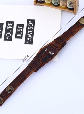 欧美复古外贸饰品 厂家r直销真皮手链 朋克手链 原创牛皮手链手镯