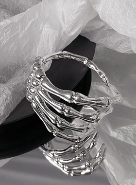 小众设计暗黑骷髅鬼爪n手镯 男女潮ins小众设计个性嘻哈袖箍发圈