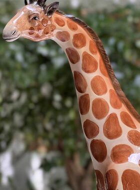 方亚陶瓷长颈鹿动物摆件欧式家居装饰创意礼品新年礼物轻奢家居