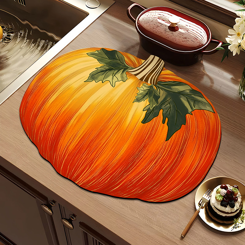 硅藻泥南瓜沥水垫厨房台面碗盘吧台垫餐桌垫隔热垫酒吧茶台吸水垫,淘宝优惠券,粉丝福利购,淘宝优惠卷
