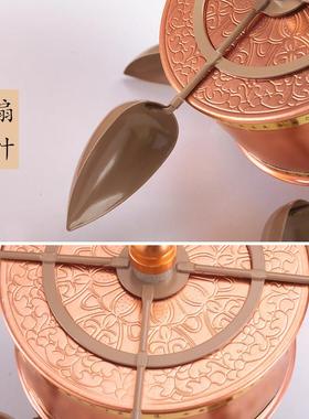藏式风动风转转经简轮用藏式家用纯铜风车转筒达比香秋桶室外摆件