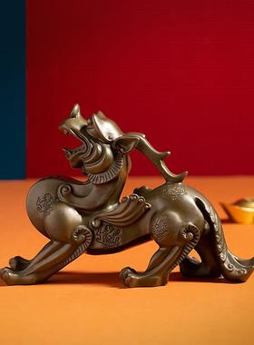 古铜官 铜貔貅摆件 皮丘貔貅家居装饰品客厅博古架工艺品礼品摆设