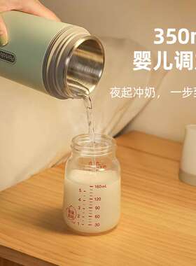 便携式烧水壶小型迷你调温办公室旅行保温一体电加热水杯110V美规