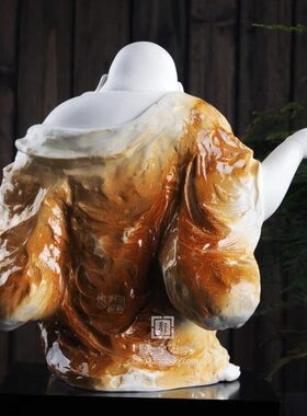 日日是好日白瓷弥勒佛家居装饰招财工艺客厅电视柜办公装饰摆件