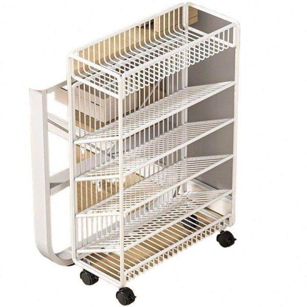 书架落地多层小推车置物架书桌旁带轮可移动简易儿童铁艺收纳架子,淘宝优惠券,粉丝福利购,淘宝优惠卷