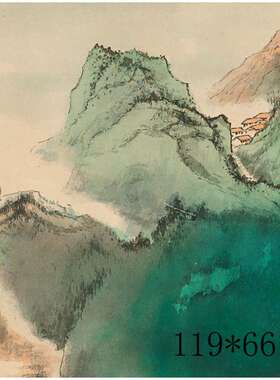 字画复制艺术微喷客厅水墨画名家字画张大千山路空翠山水国画