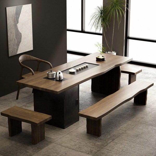 现简约实木茶桌原木茶几大板禅意功夫茶台客厅民宿接待茶桌椅,淘宝优惠券,粉丝福利购,淘宝优惠卷