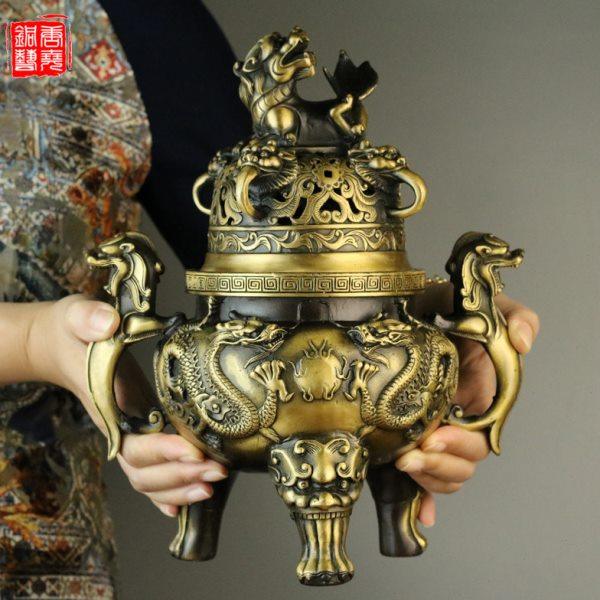 香薰炉纯铜二龙炉仿古香熏炉塔香炉盘香炉仿古纯铜香炉香薰炉,淘宝优惠券,粉丝福利购,淘宝优惠卷