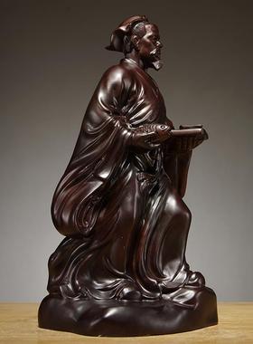 黑檀木雕鲁班祖师雕像鲁班雕塑人物雕刻摆件实木家居客厅红木装饰