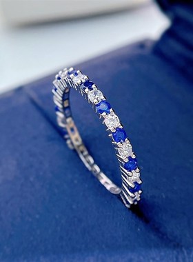 珠宝 202l3新款925银高碳钻新款小众设计戒指冷淡风简约戒指