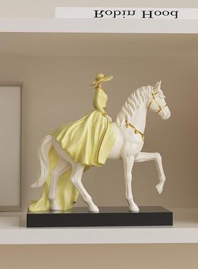 贵族人物摆件雕塑客厅电视柜酒柜卧室办公室桌面艺术马乔迁装饰品