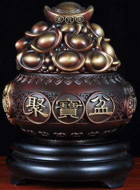 铜聚宝盆摆件纯铜招财存钱罐客厅玄关装饰品公司店铺商务开业礼品